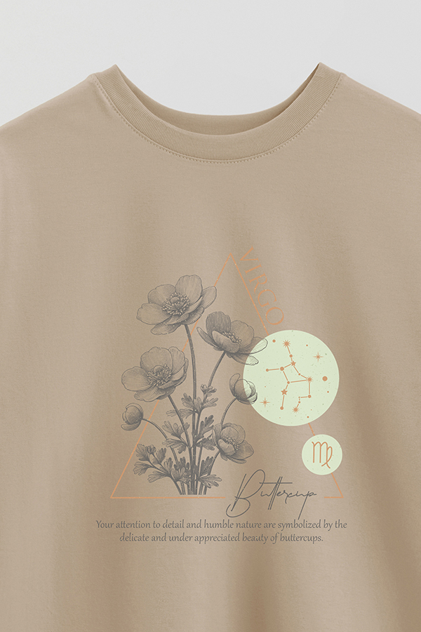 REMERA OVER ESTAMPADA ZODIAC VIRGO