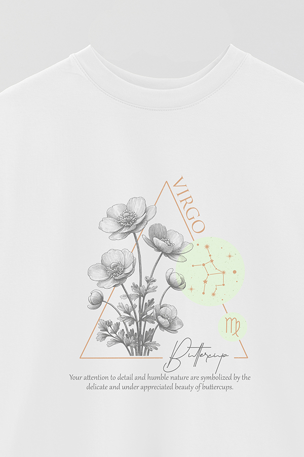 REMERA OVER ESTAMPADA ZODIAC VIRGO