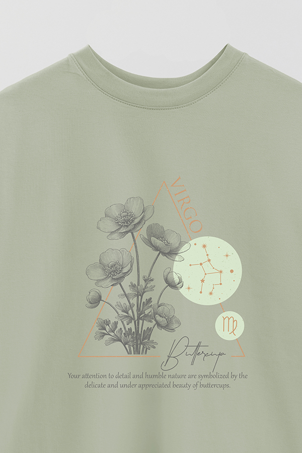 REMERA OVER ESTAMPADA ZODIAC VIRGO