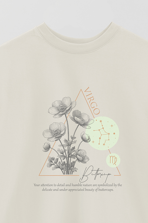 REMERA OVER ESTAMPADA ZODIAC VIRGO