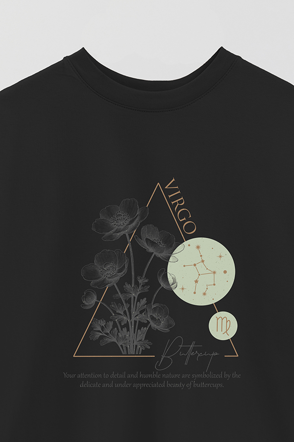 REMERA OVER ESTAMPADA ZODIAC VIRGO