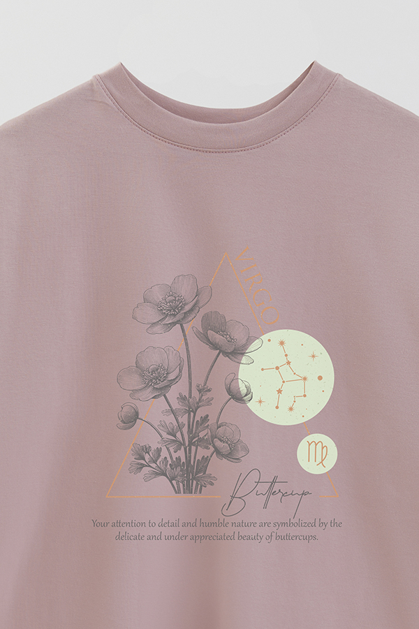 REMERA OVER ESTAMPADA ZODIAC VIRGO