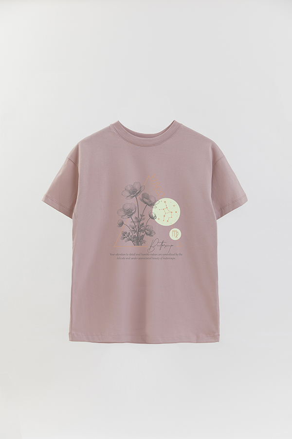 REMERA OVER ESTAMPADA ZODIAC VIRGO