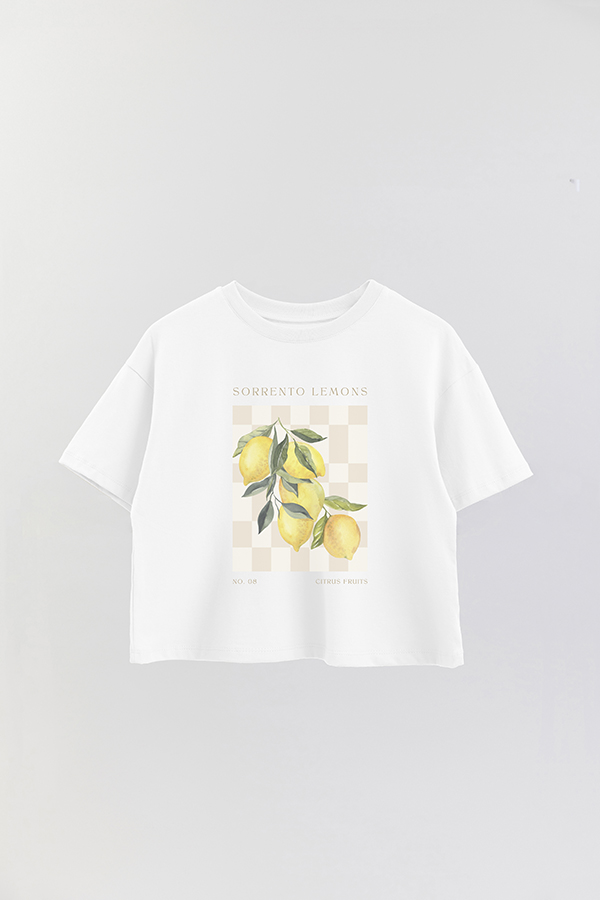 REMERA CROP ESTAMPADA ITALY SORRENTO LEMONS