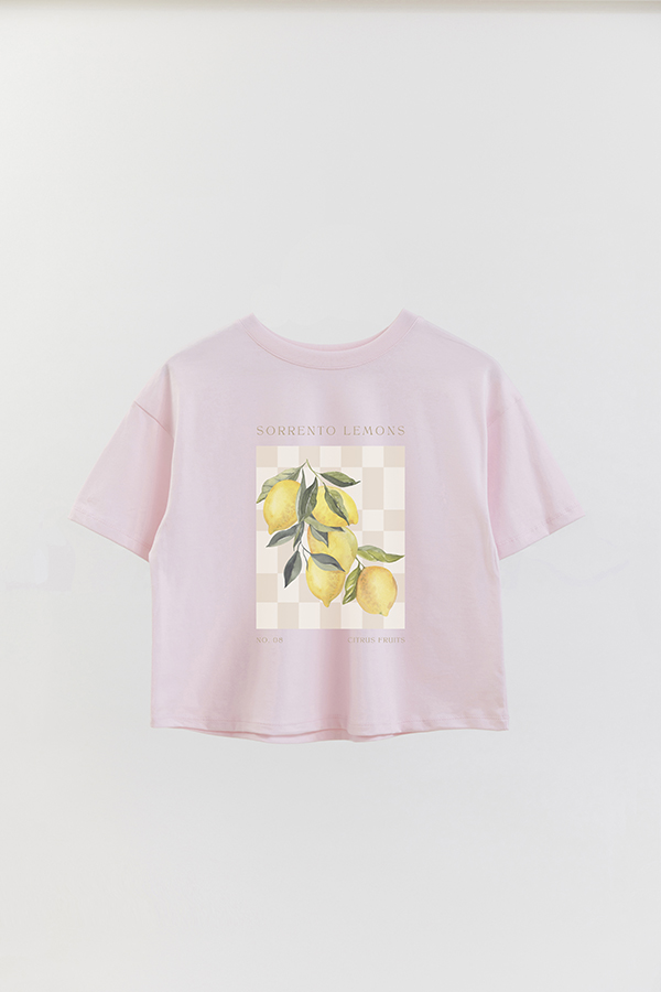 REMERA CROP ESTAMPADA ITALY SORRENTO LEMONS