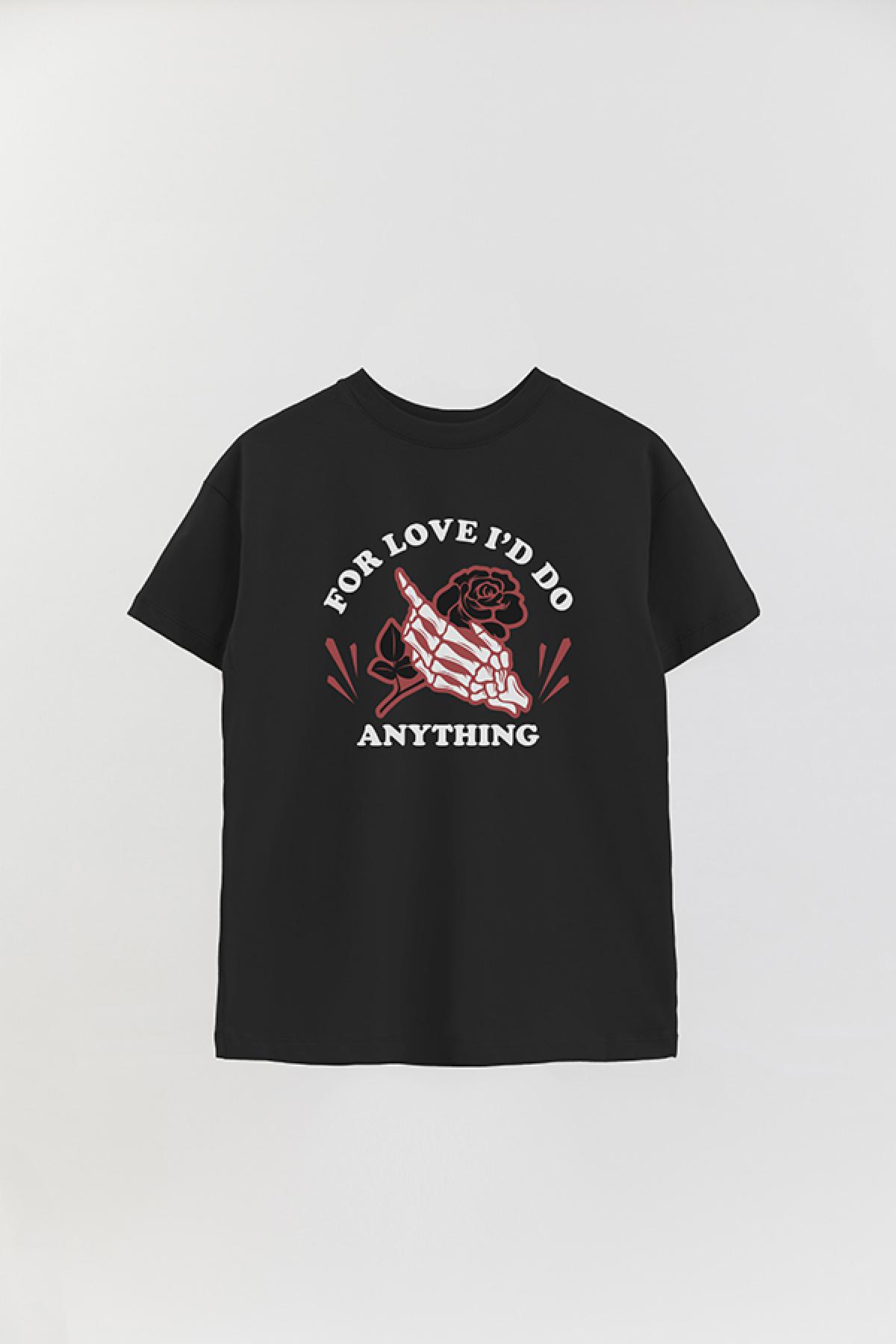 REMERA OVER ESTAMPADA GR FOR LOVE I'D NO ANYTHING