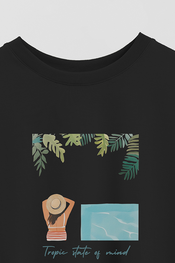 REMERA CROP ESTAMPADA COASTAL TROPIC STATE