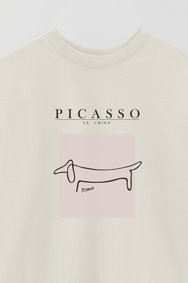 REMERA OVER ESTAMPADA ART COLLECTION PICASSO LE CHIEN