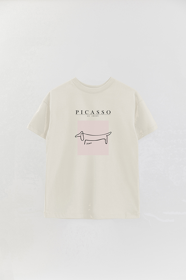 REMERA OVER ESTAMPADA ART COLLECTION PICASSO LE CHIEN