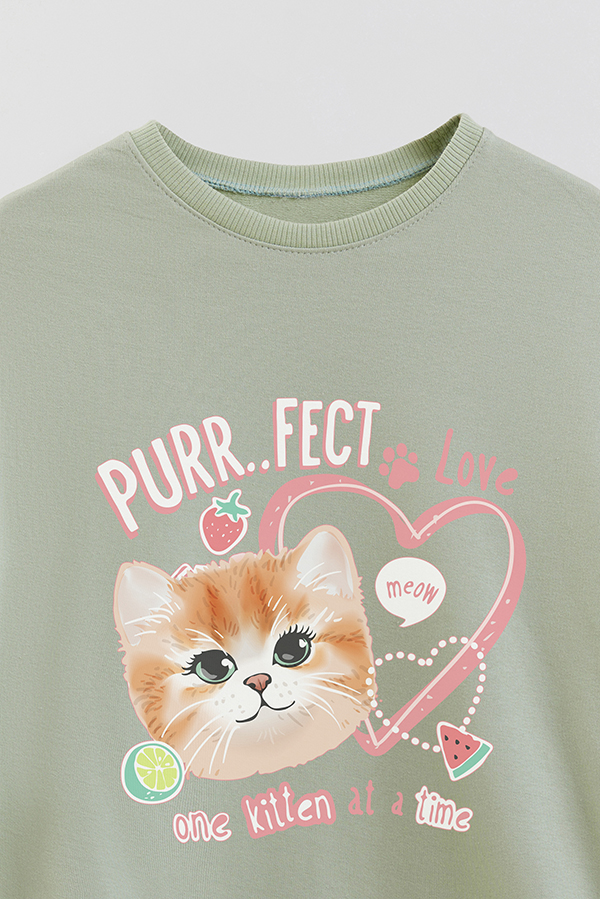 BUZO CREWNECK RUSTICO KITTY DREAMS PURRFECT