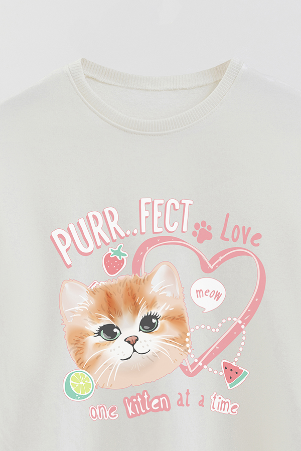 BUZO CREWNECK RUSTICO KITTY DREAMS PURRFECT