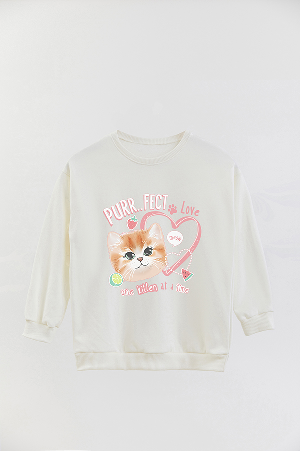 BUZO CREWNECK RUSTICO KITTY DREAMS PURRFECT