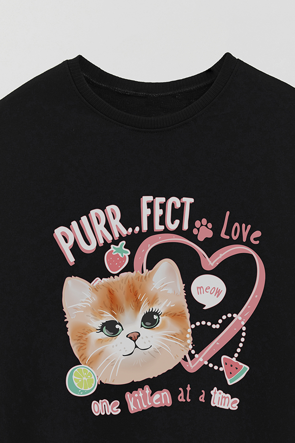 BUZO CREWNECK RUSTICO KITTY DREAMS PURRFECT