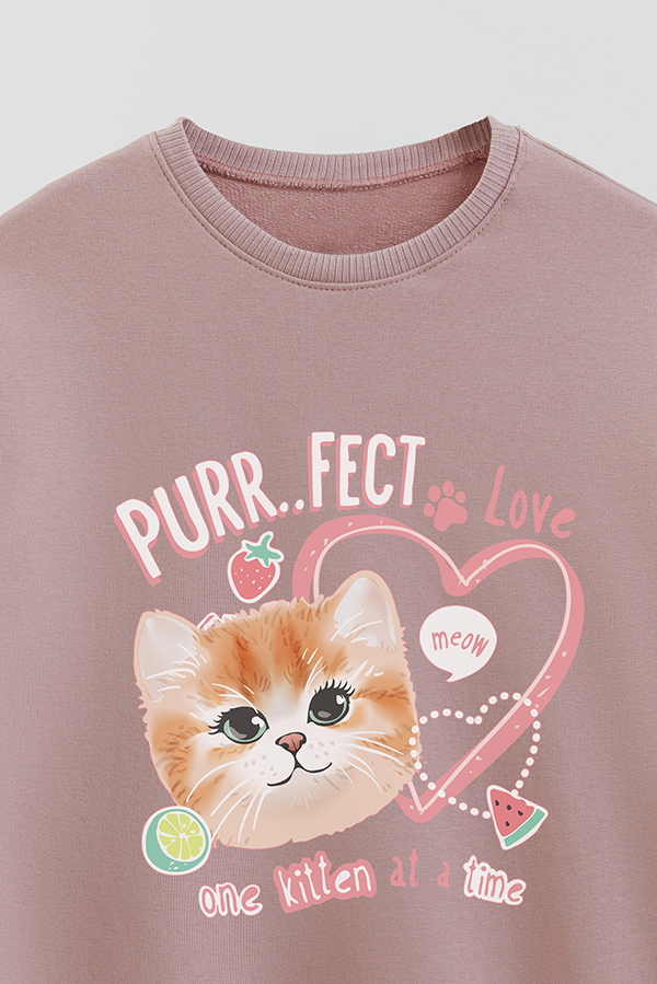 BUZO CREWNECK RUSTICO KITTY DREAMS PURRFECT