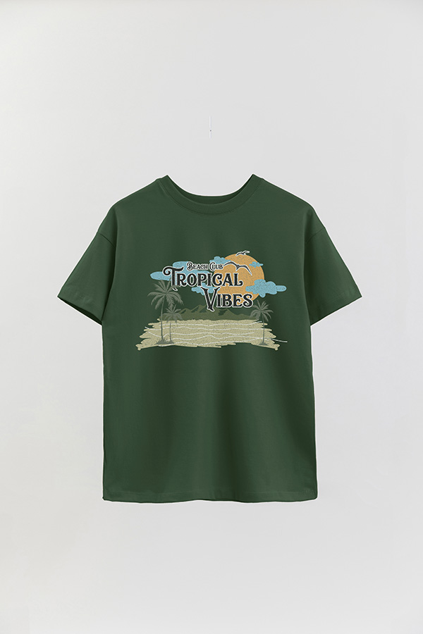 REMERA OVER ESTAMPADA BEACH TROPICAL VIBES
