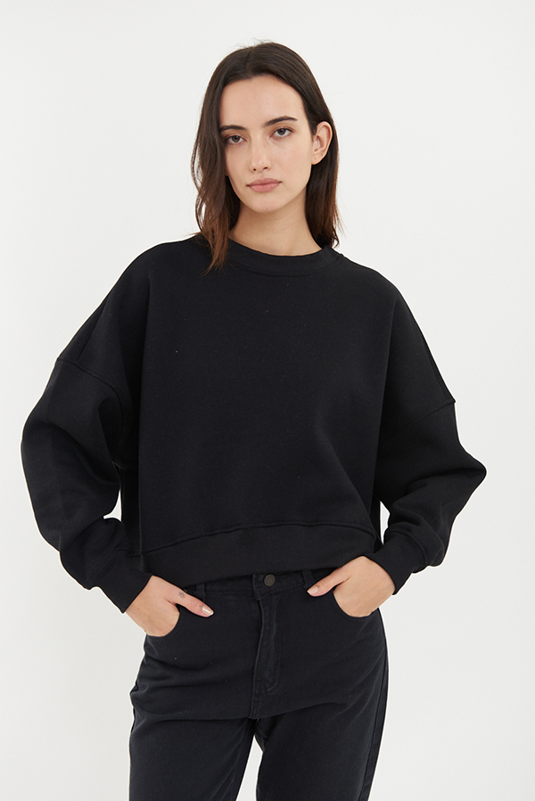 BUZO CROP LISO W