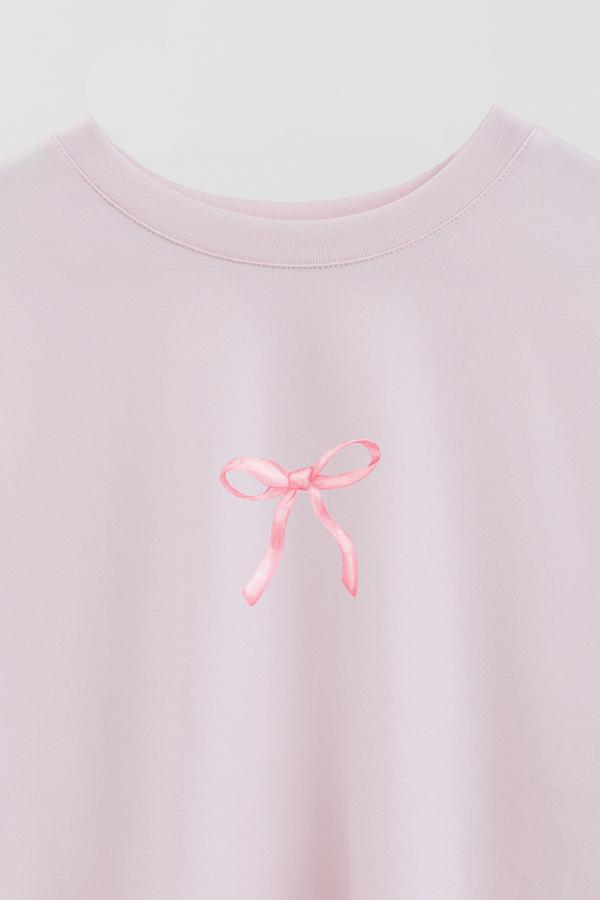 REMERA CROP ESTAMPADA COQUETTE RIBBON BOW 8