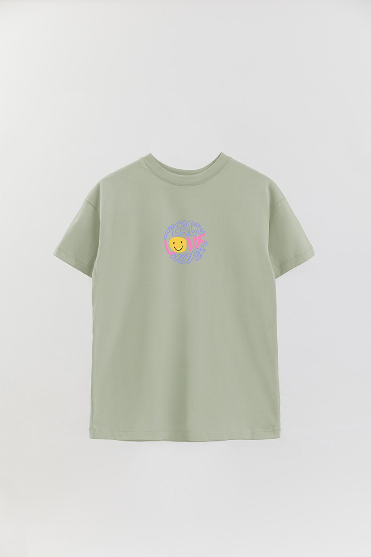 REMERA OVER ESTAMPADA LV PEACE LOVE HOPE