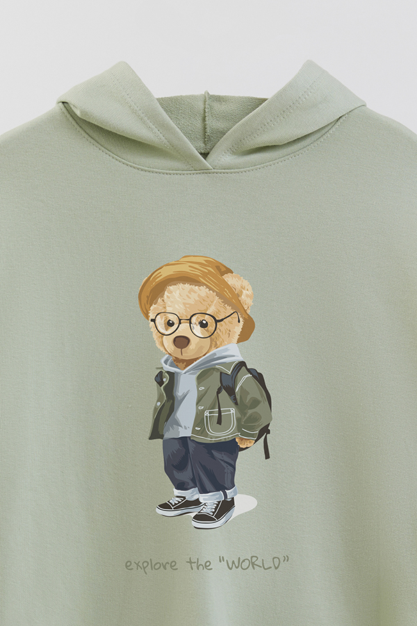 HOODIE RUSTICO KID TEDDY EXPLORE THE WORLD