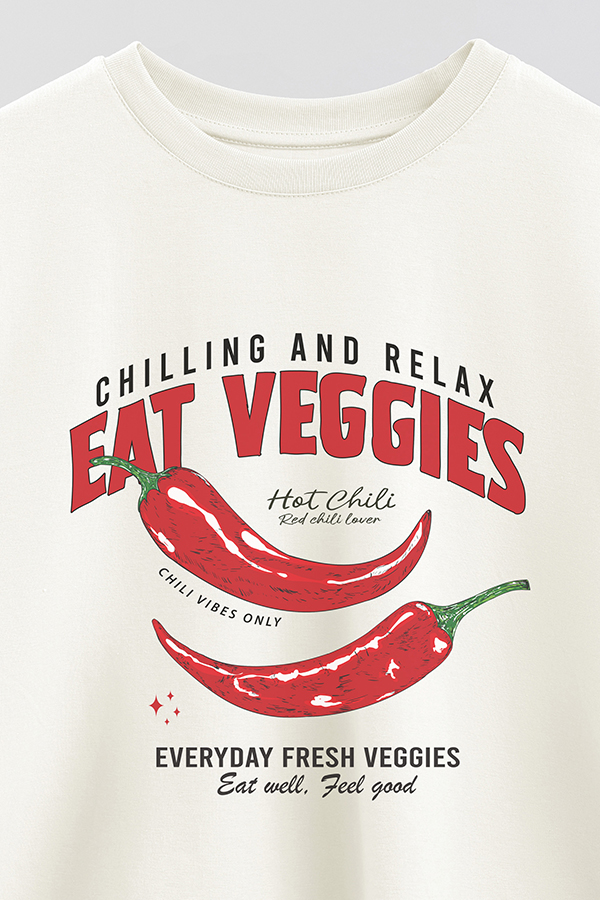 REMERA CROP ESTAMPADA FRSP EAT VEGGIES