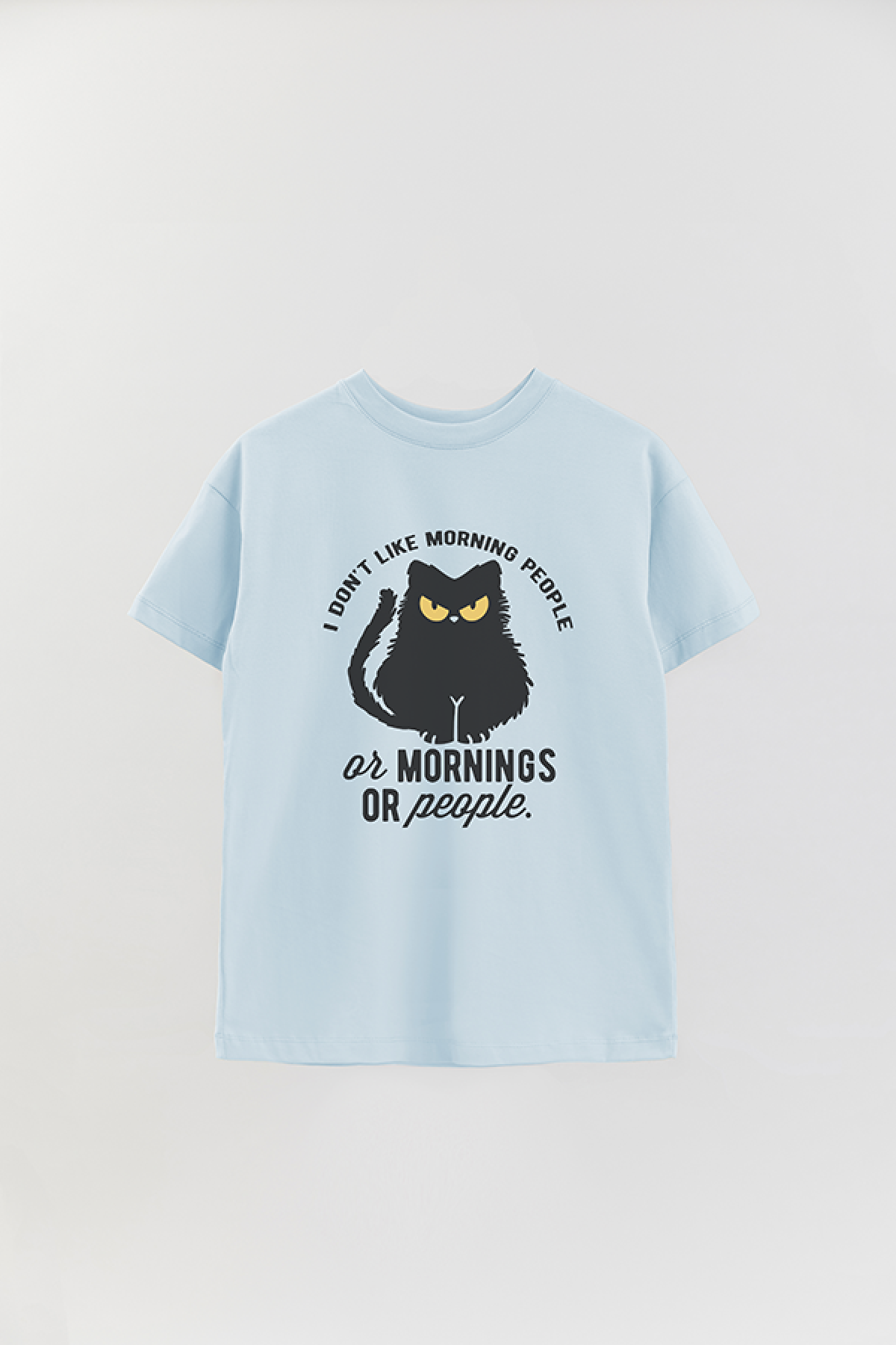 REMERA OVER ESTAMPADA LV5 I DON'T LIKE MORNING PEOPLE