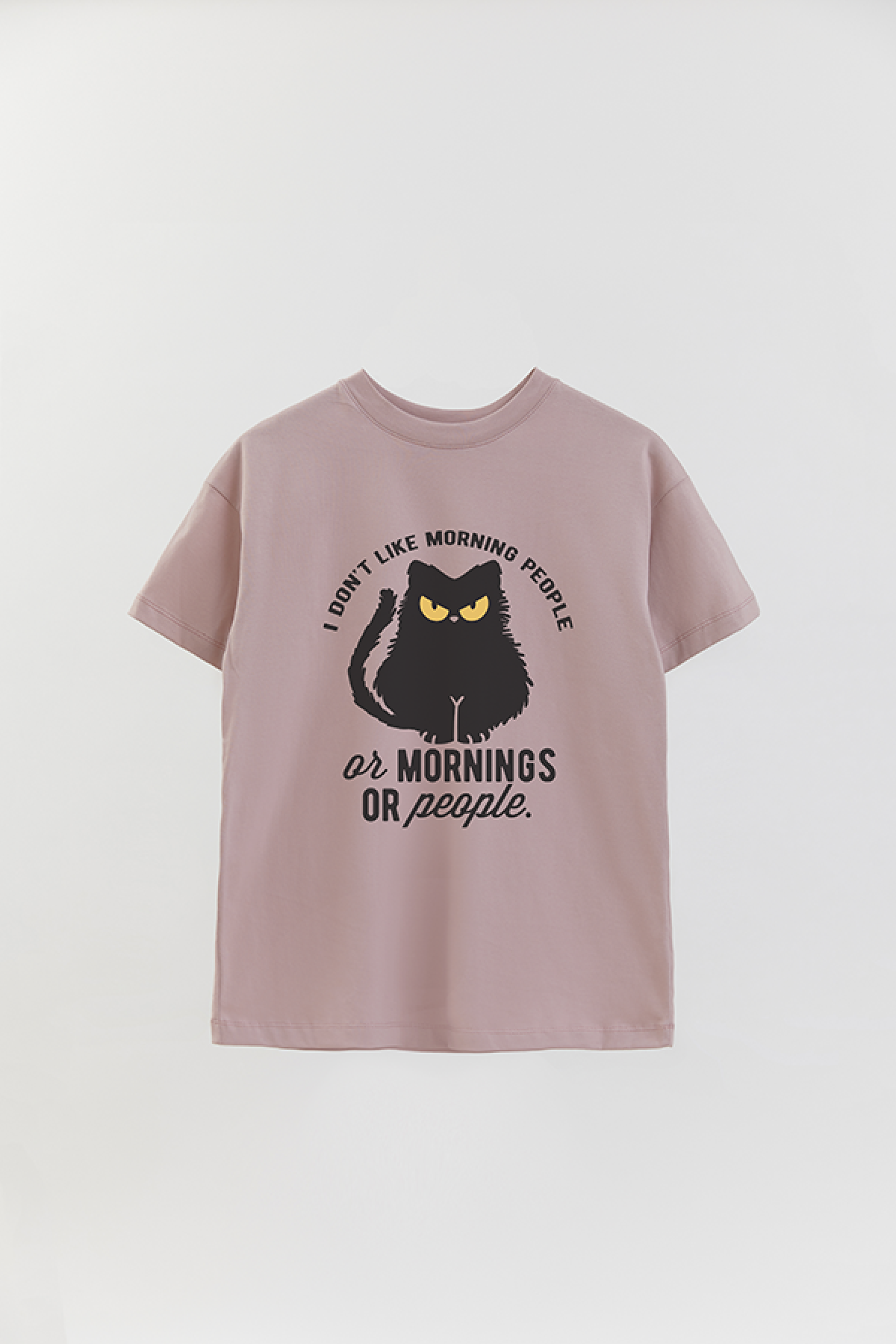 REMERA OVER ESTAMPADA LV5 I DON'T LIKE MORNING PEOPLE