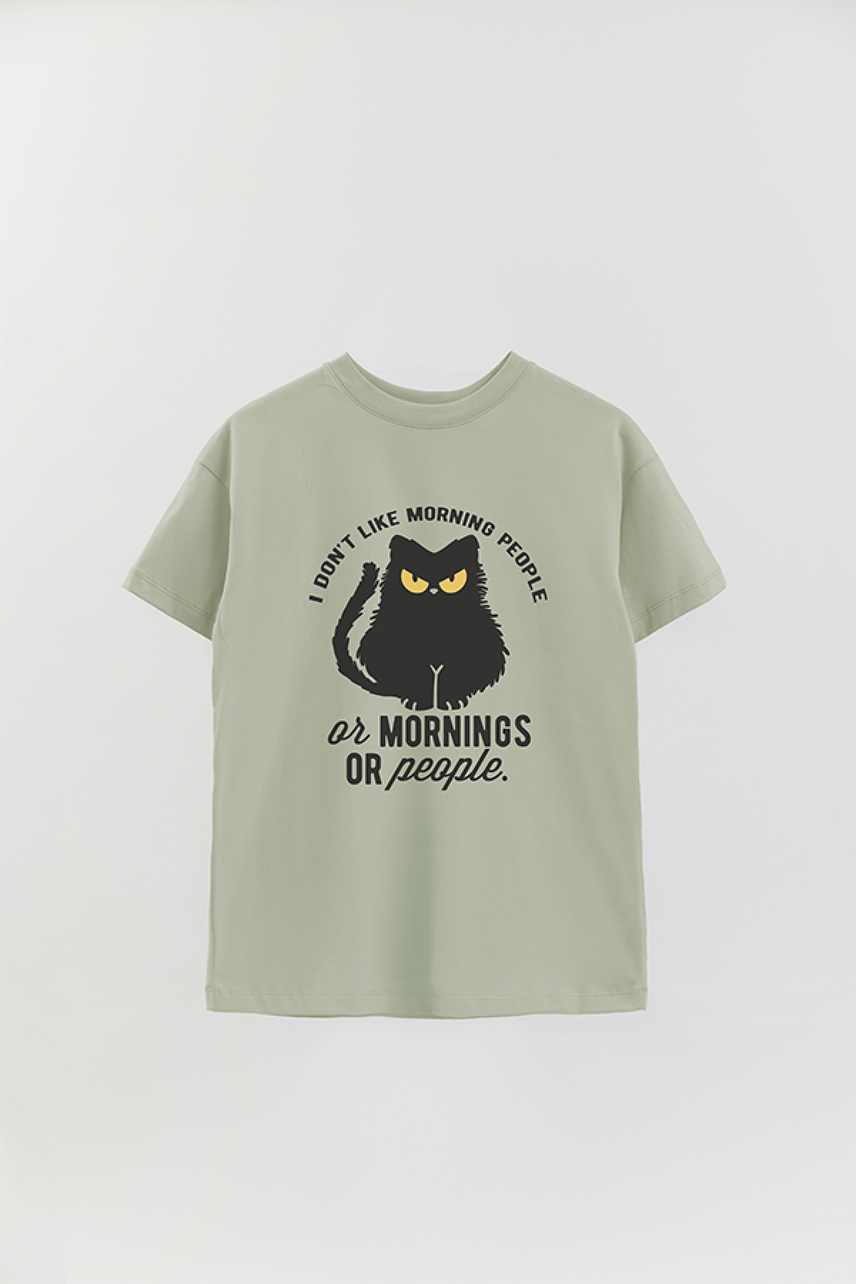 REMERA OVER ESTAMPADA LV5 I DON'T LIKE MORNING PEOPLE