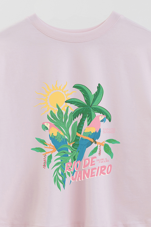 REMERA CROP ESTAMPADA RIO DE JANEIRO ENDLESS SUMMER