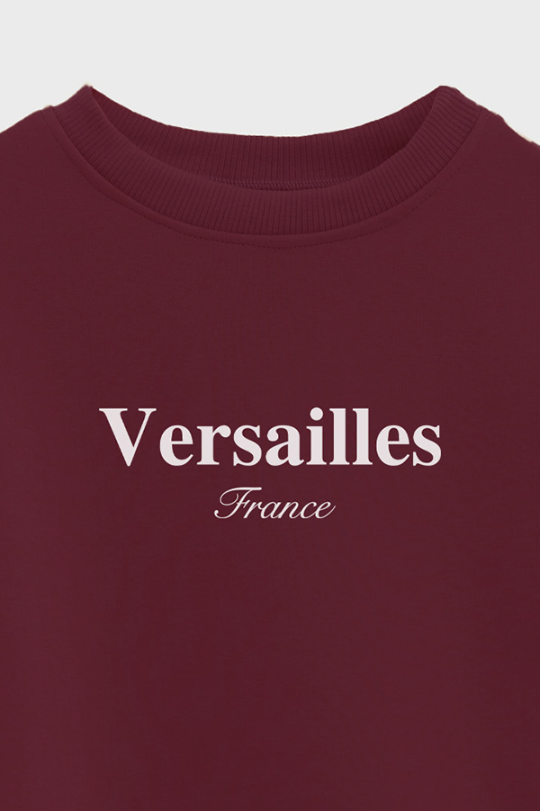 BUZO CROP ESTAMPADO VARSITY VERSAILLES FRANCE