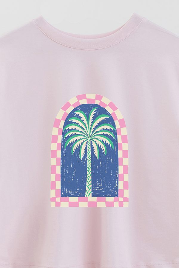 REMERA CROP ESTAMPADA SUMMER PALM 2