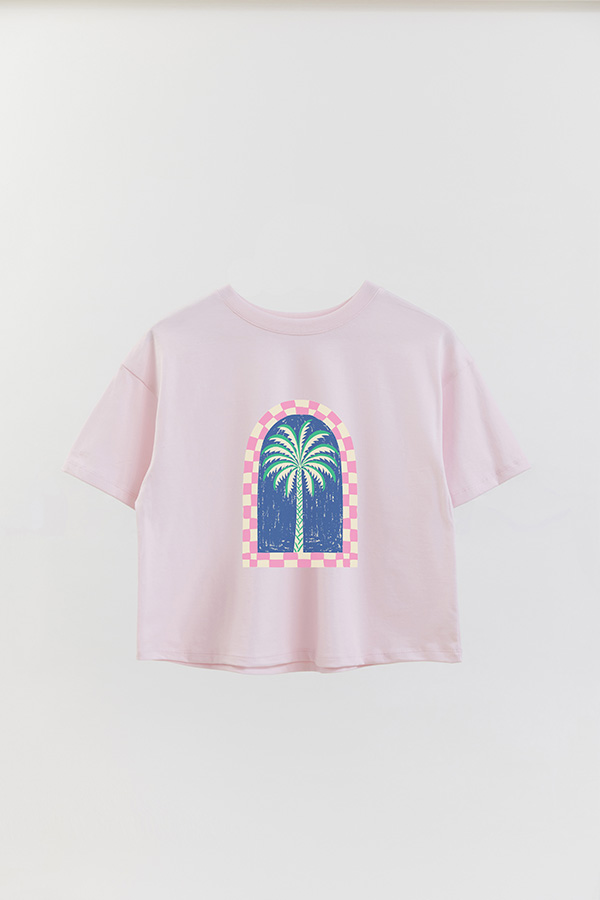 REMERA CROP ESTAMPADA SUMMER PALM 2
