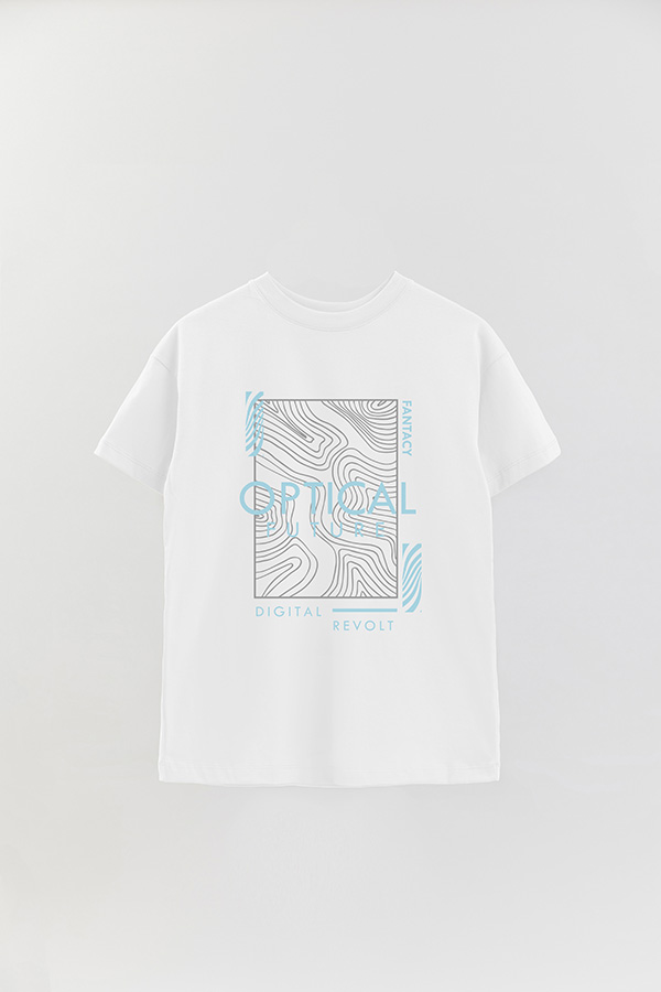 REMERA OVER ESTAMPADA OPTICAL FUTURE