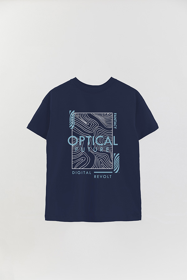 REMERA OVER ESTAMPADA OPTICAL FUTURE