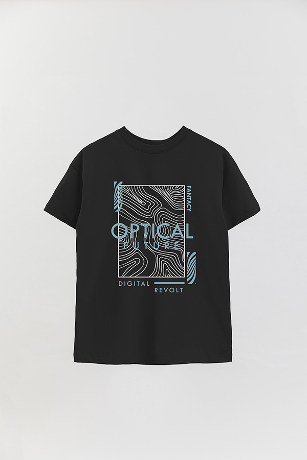 REMERA OVER ESTAMPADA OPTICAL FUTURE