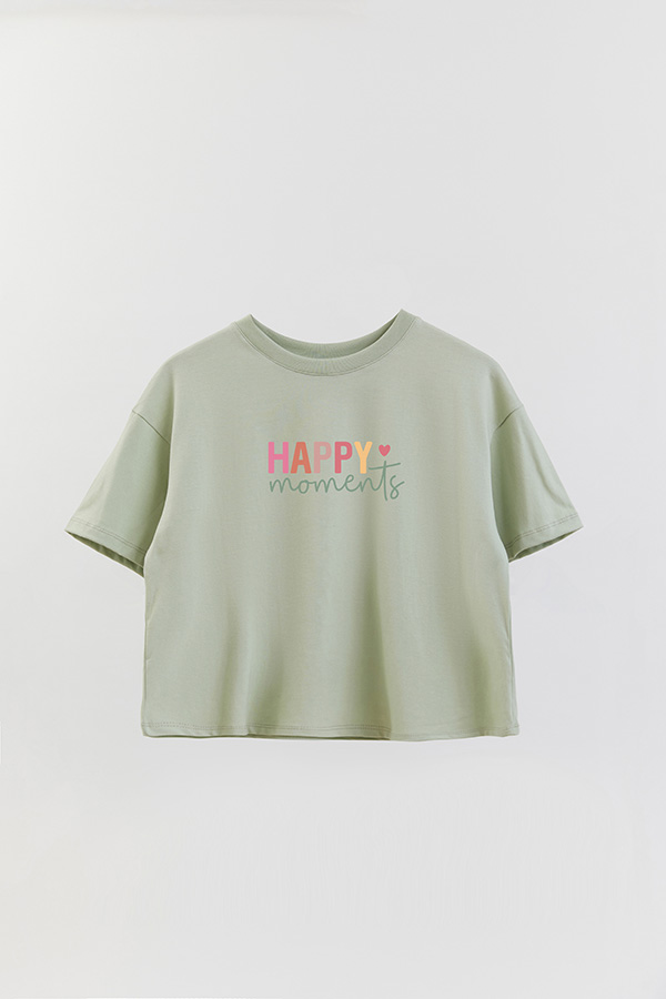 REMERA CROP ESTAMPADA CLR HAPPY MOMENTS