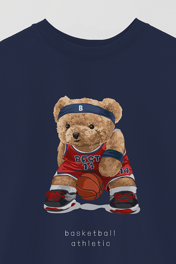 REMERA OVER ESTAMPADA UNISEX TEDDY BASKETABLL ATLETHIC