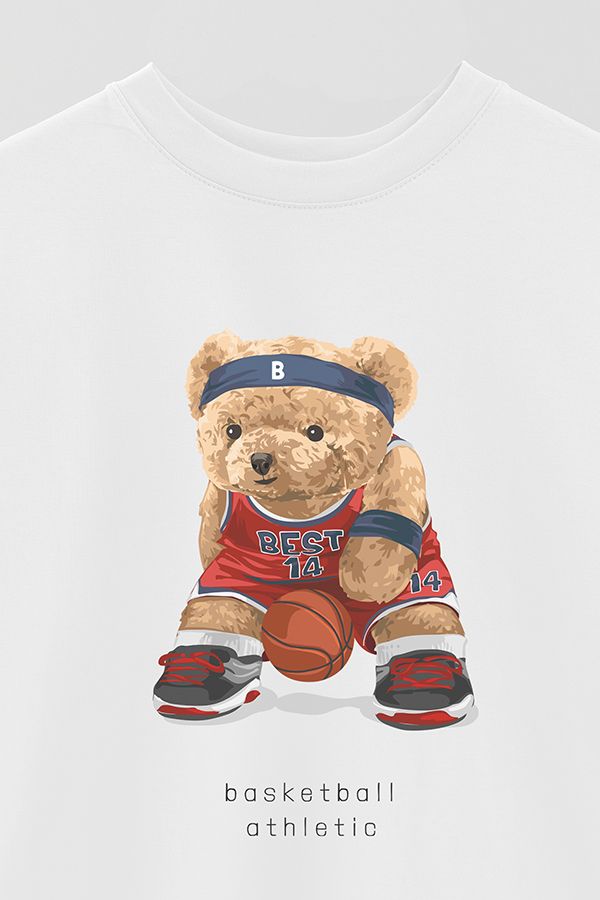 REMERA OVER ESTAMPADA UNISEX TEDDY BASKETABLL ATLETHIC