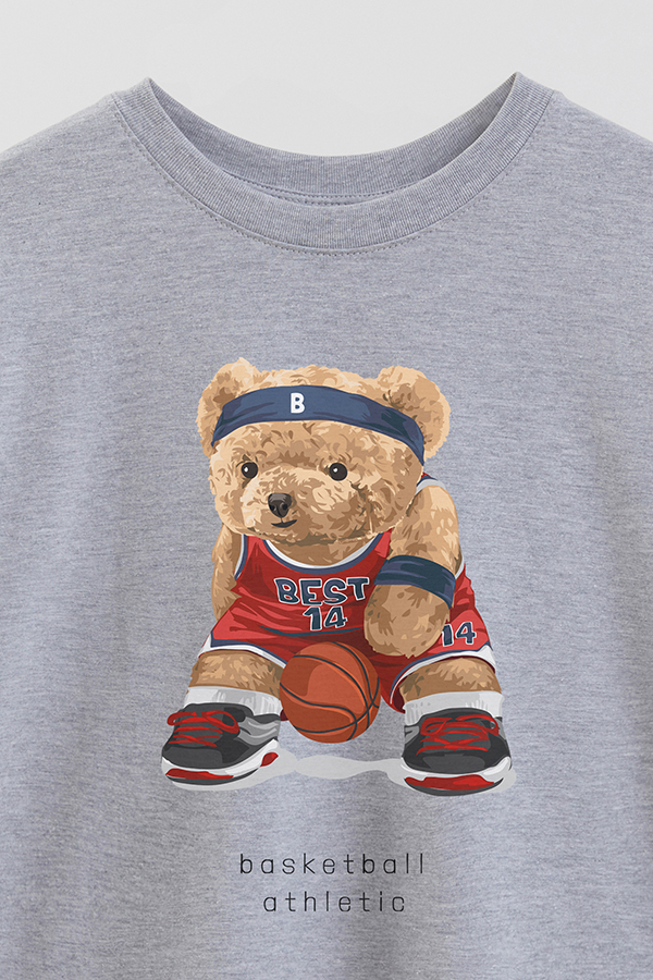 REMERA OVER ESTAMPADA UNISEX TEDDY BASKETABLL ATLETHIC