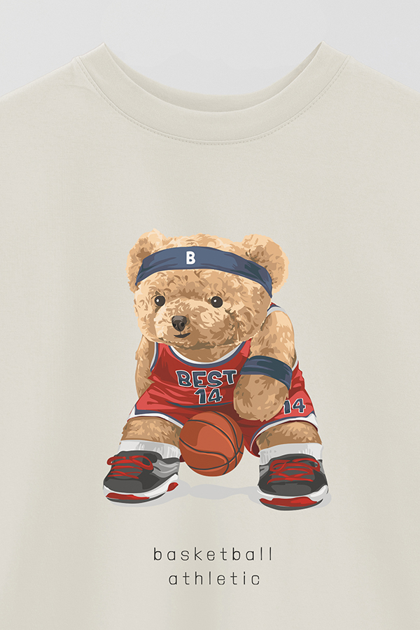 REMERA OVER ESTAMPADA UNISEX TEDDY BASKETABLL ATLETHIC