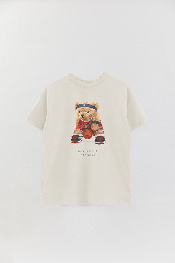 REMERA OVER ESTAMPADA UNISEX TEDDY BASKETABLL ATLETHIC