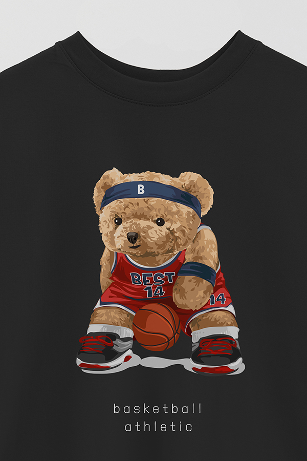 REMERA OVER ESTAMPADA UNISEX TEDDY BASKETABLL ATLETHIC