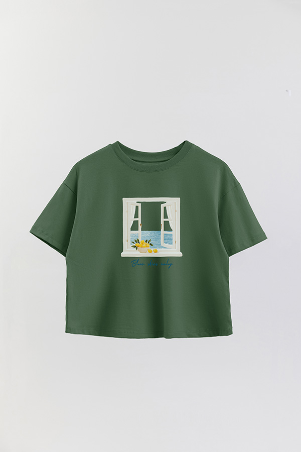 REMERA CROP ESTAMPADA COASTAL BLUE SKIES
