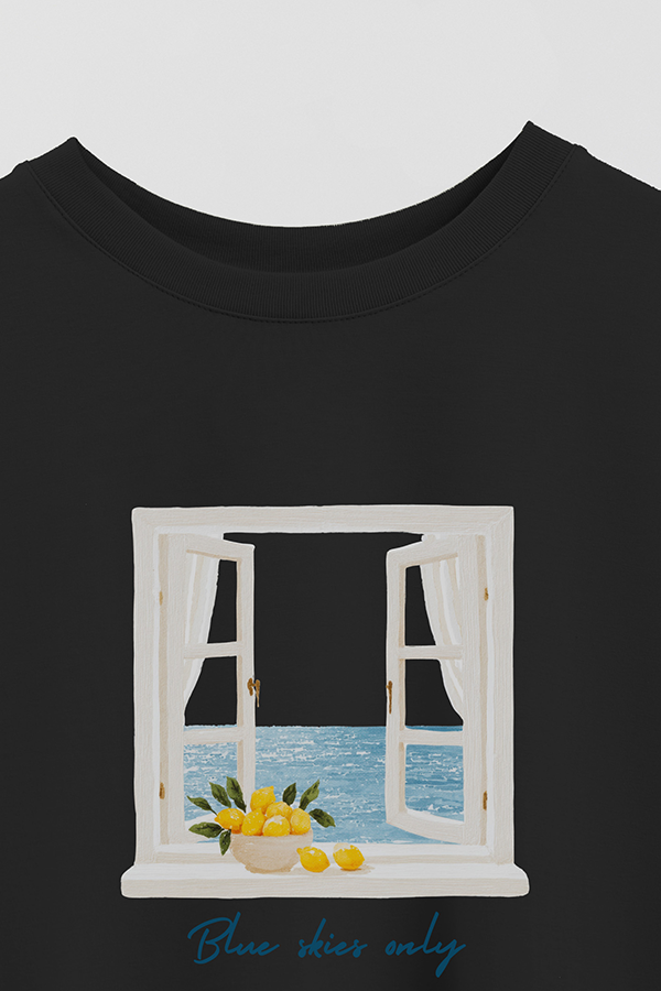 REMERA CROP ESTAMPADA COASTAL BLUE SKIES
