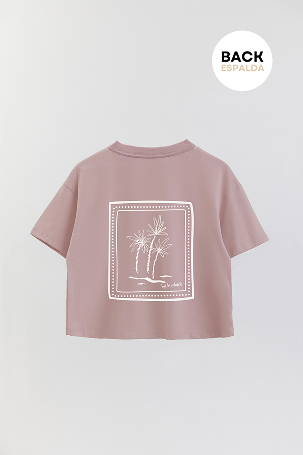 REMERA CROP FB ESTAMPADA SOUS LE PALMIERS