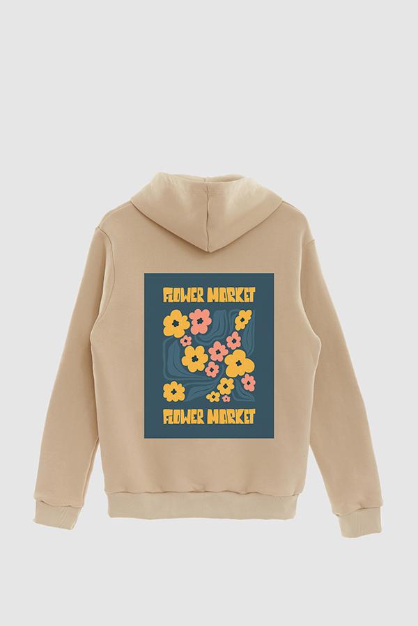 HOODIE ESTAMPADO POSTER NEVER FLOWER MARKET