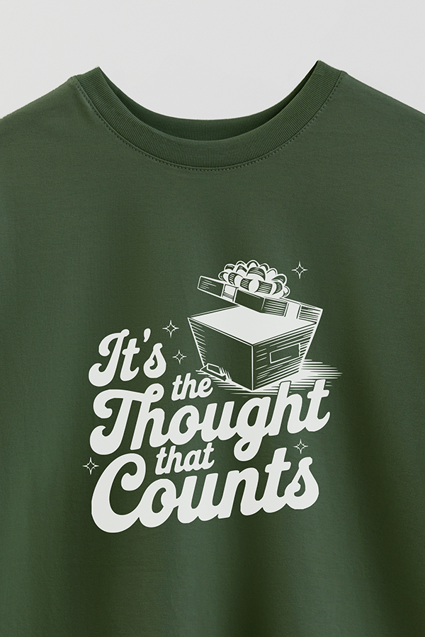 REMERA OVERSIZE ESTAMPADA SARCASTIC XMAS THE THOUGHT