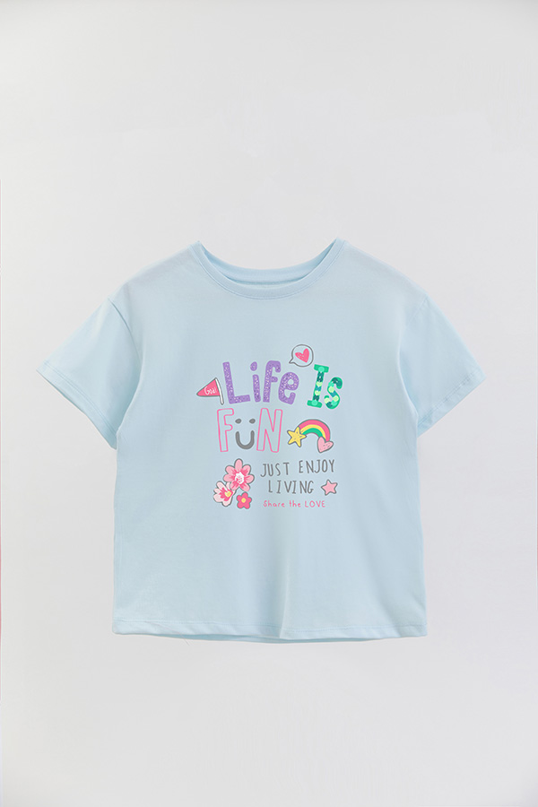 REMERA GIRL OVER LIFE IS FUN