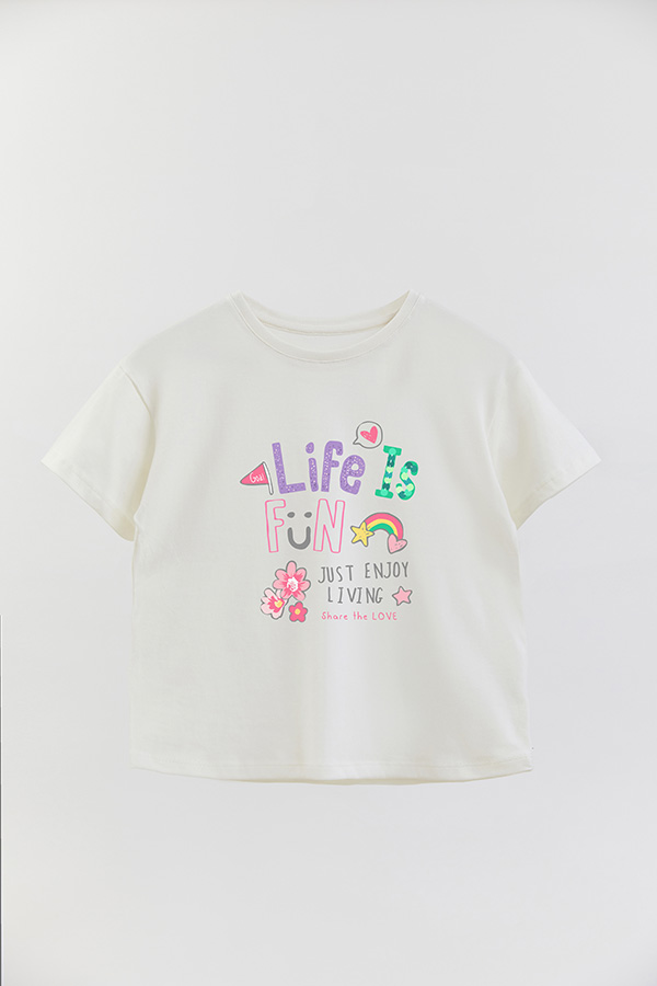 REMERA GIRL OVER LIFE IS FUN