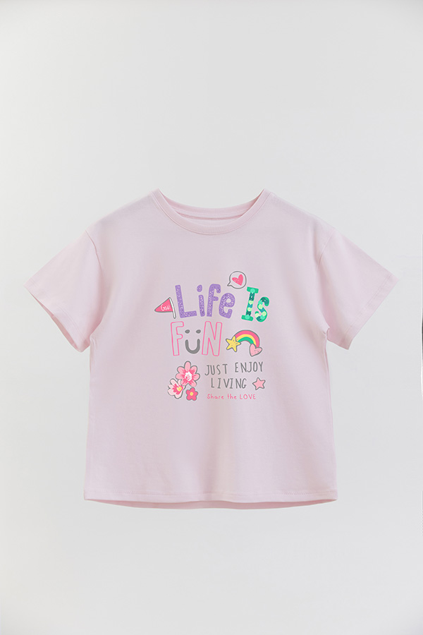 REMERA GIRL OVER LIFE IS FUN