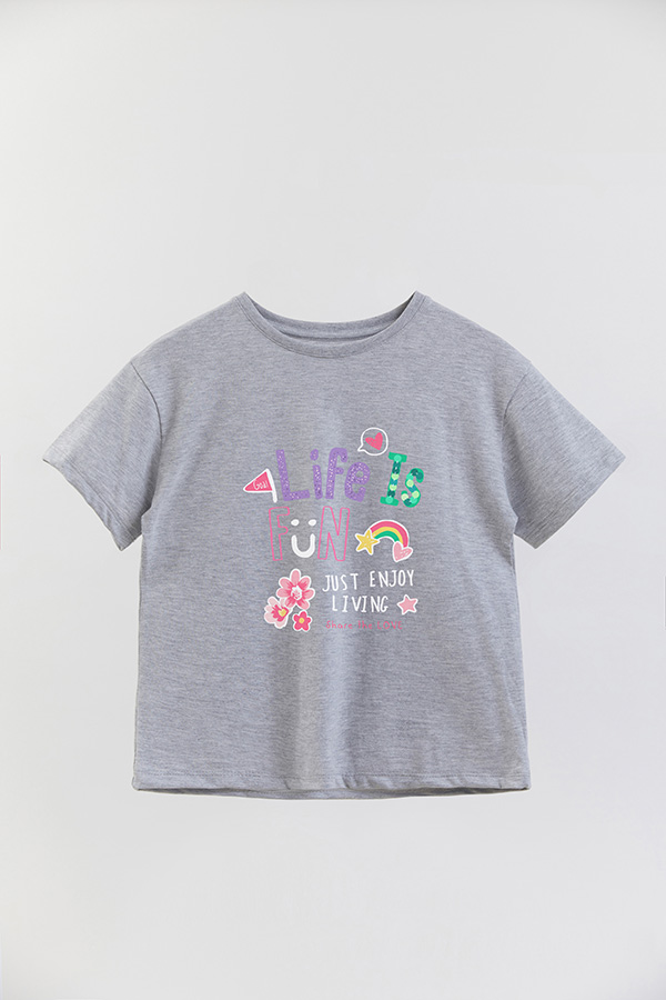 REMERA GIRL OVER LIFE IS FUN